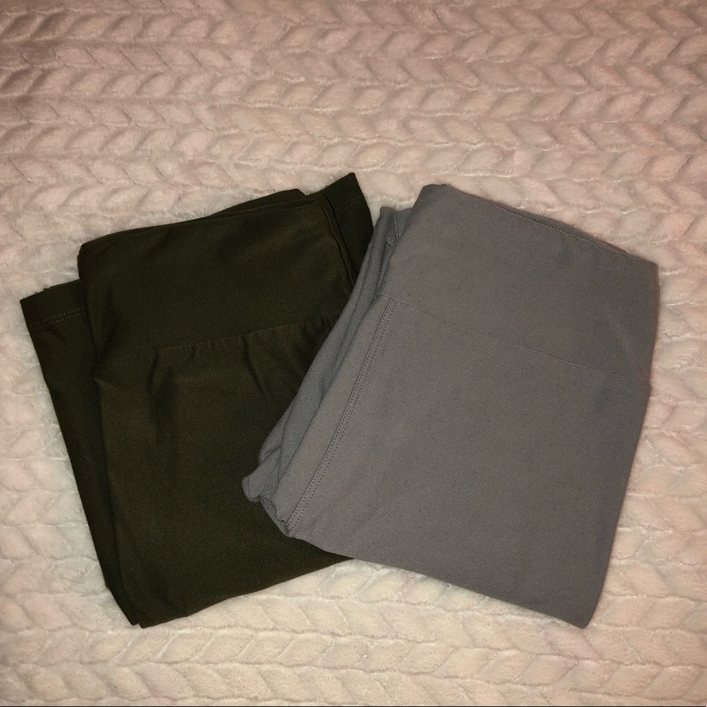 Olive Green and Gray Lularoe Leggings
